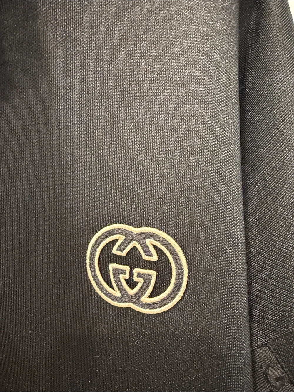 Gucci Black Half-Zip Sweatshirt with Beige-Trim Collar